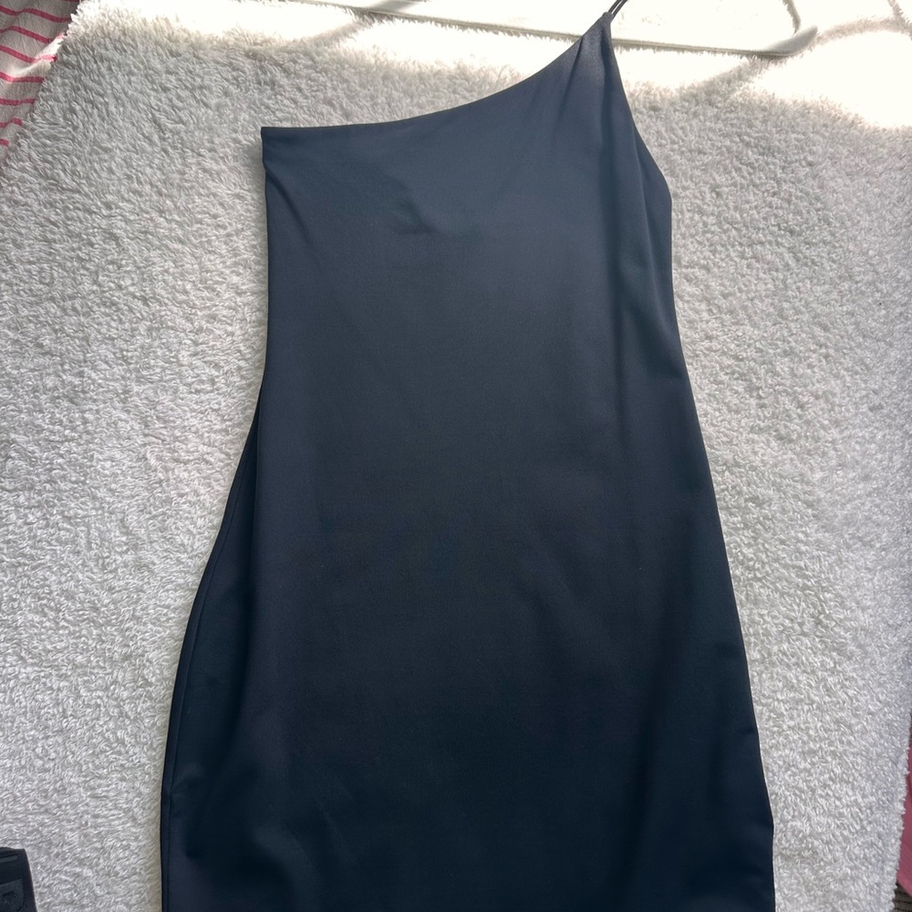 Aritzia Black One-Shoulder Dress